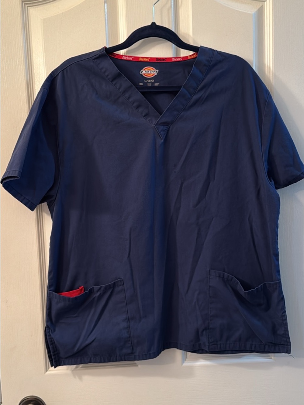 Dickies Navy V-Neck Scrub Top